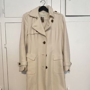Cream-colored Banana Republic Trench Coat